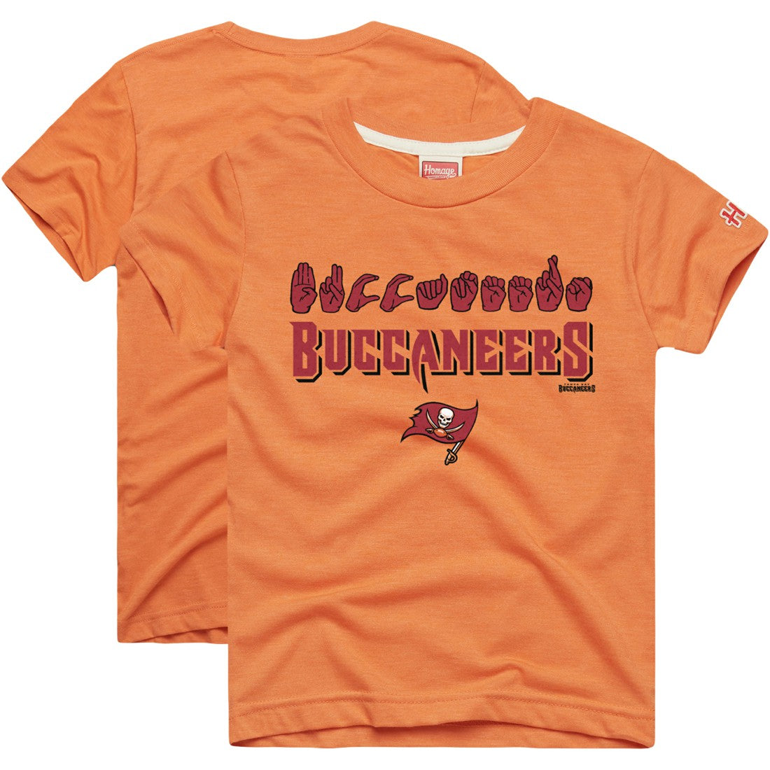 Tampa Bay Buccaneers Homage Youth Love Sign x ASL 2.0 Tri-Blend T-Shirt | NFL US