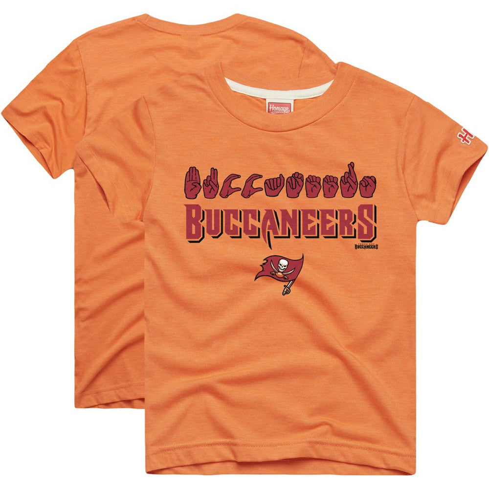 Tampa Bay Buccaneers Homage Youth Love Sign x ASL 2.0 Tri-Blend T-Shirt | NFL US