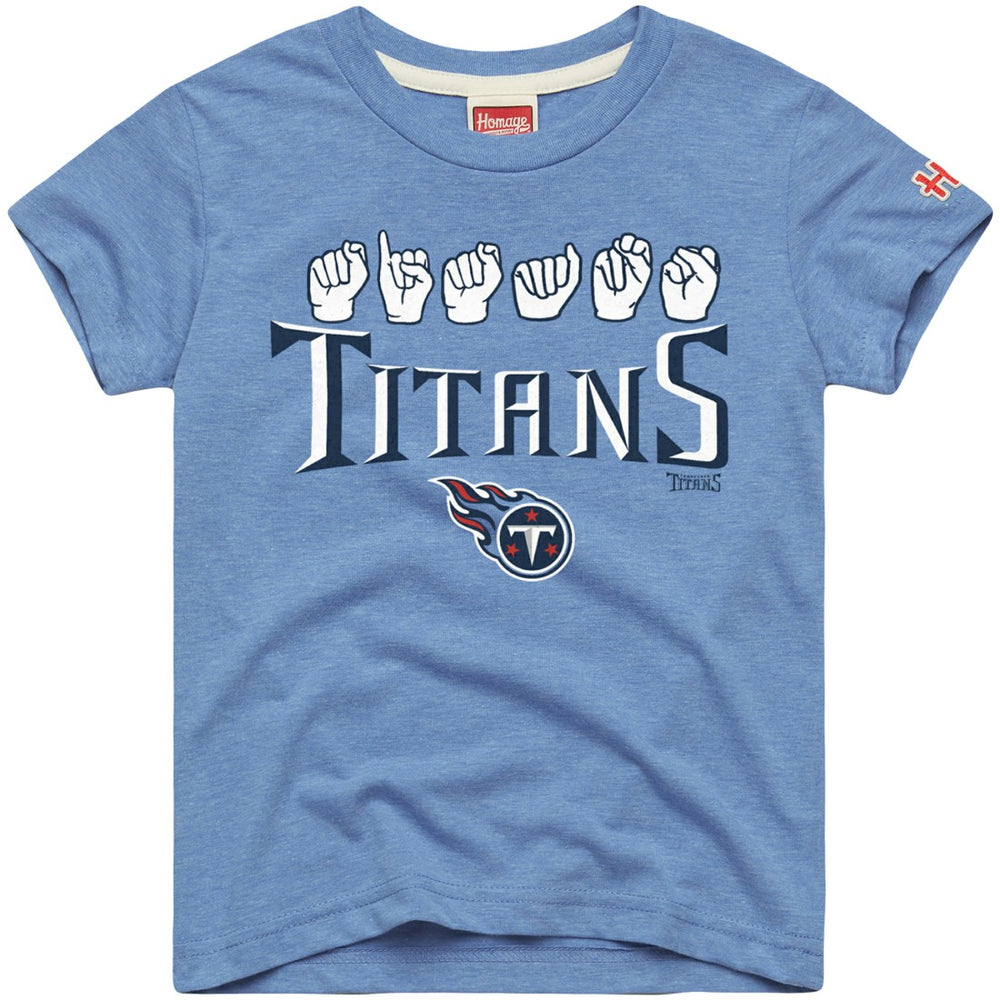 Tennessee Titans Homage Youth Love Sign x ASL 2.0 Tri-Blend T-Shirt | NFL New