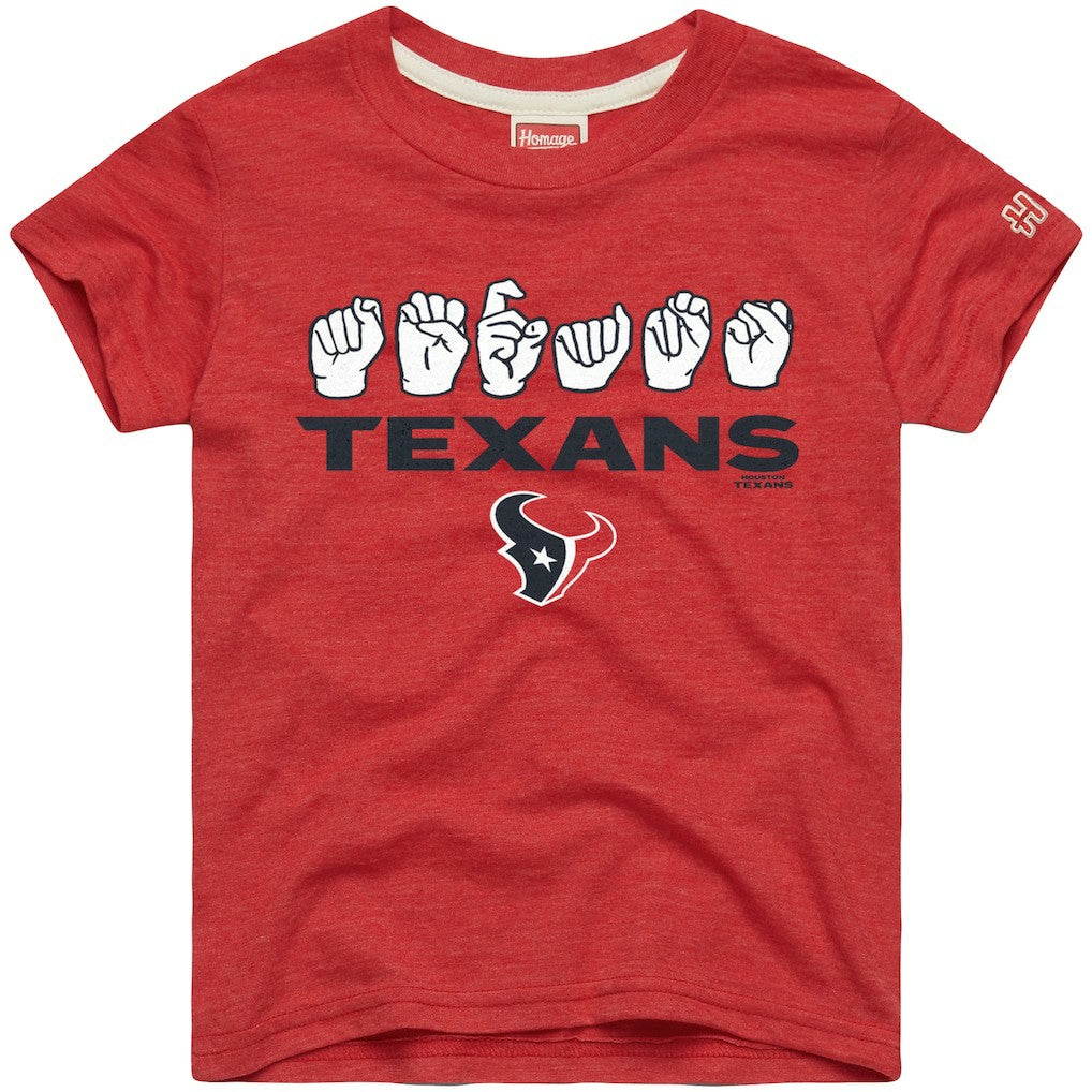 Houston Texans Homage Youth Love Sign x ASL 2.0 Tri-Blend T-Shirt | NFL New