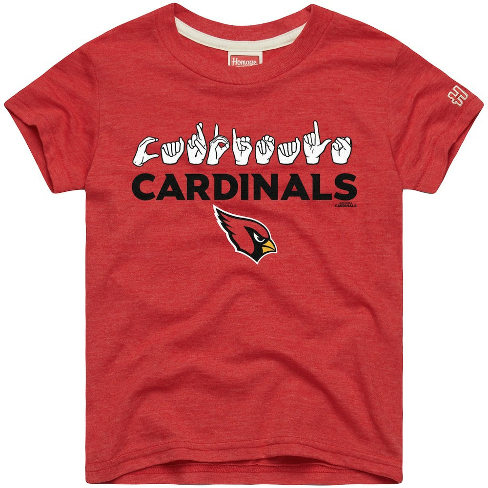 Arizona Cardinals Homage Youth Love Sign x ASL 2.0 Tri-Blend T-Shirt | NFL New