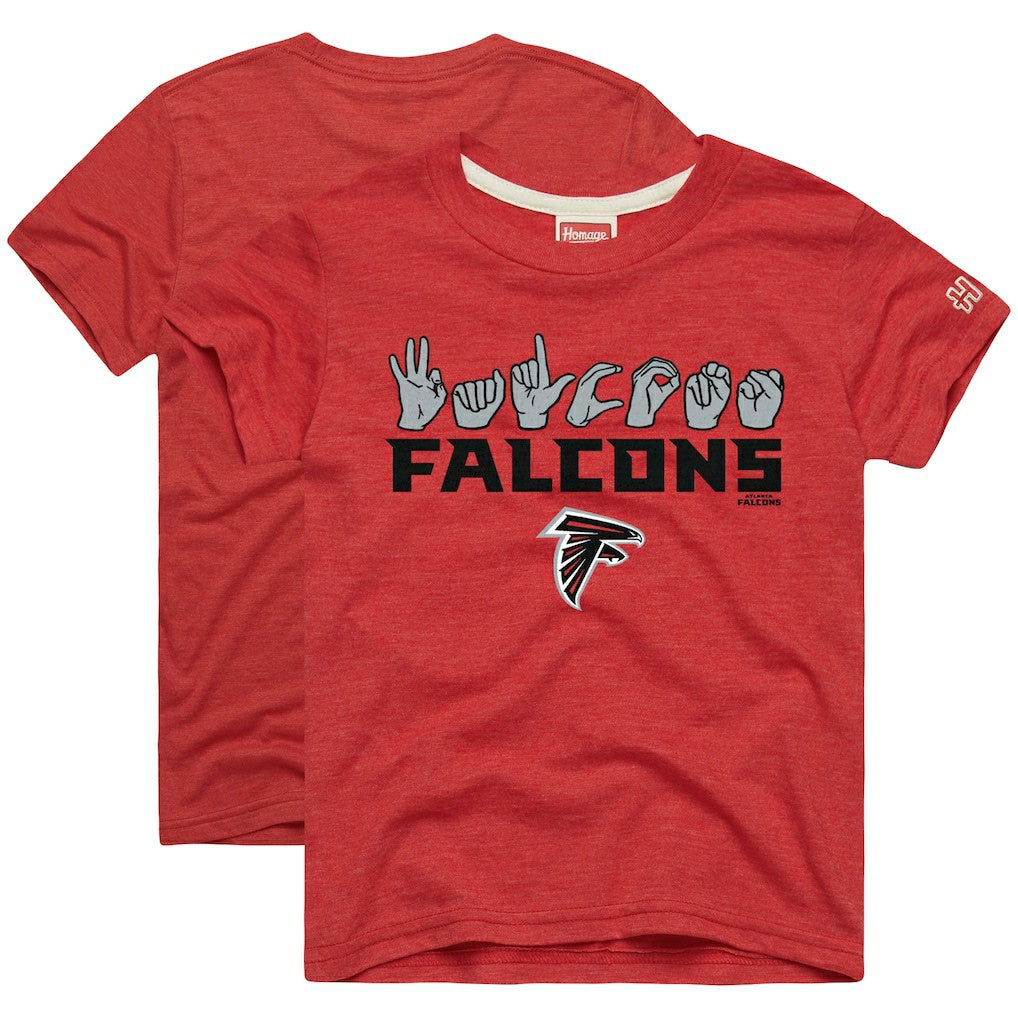 Atlanta Falcons Homage Youth Love Sign x ASL 2.0 Tri-Blend T-Shirt | NFL Near me
