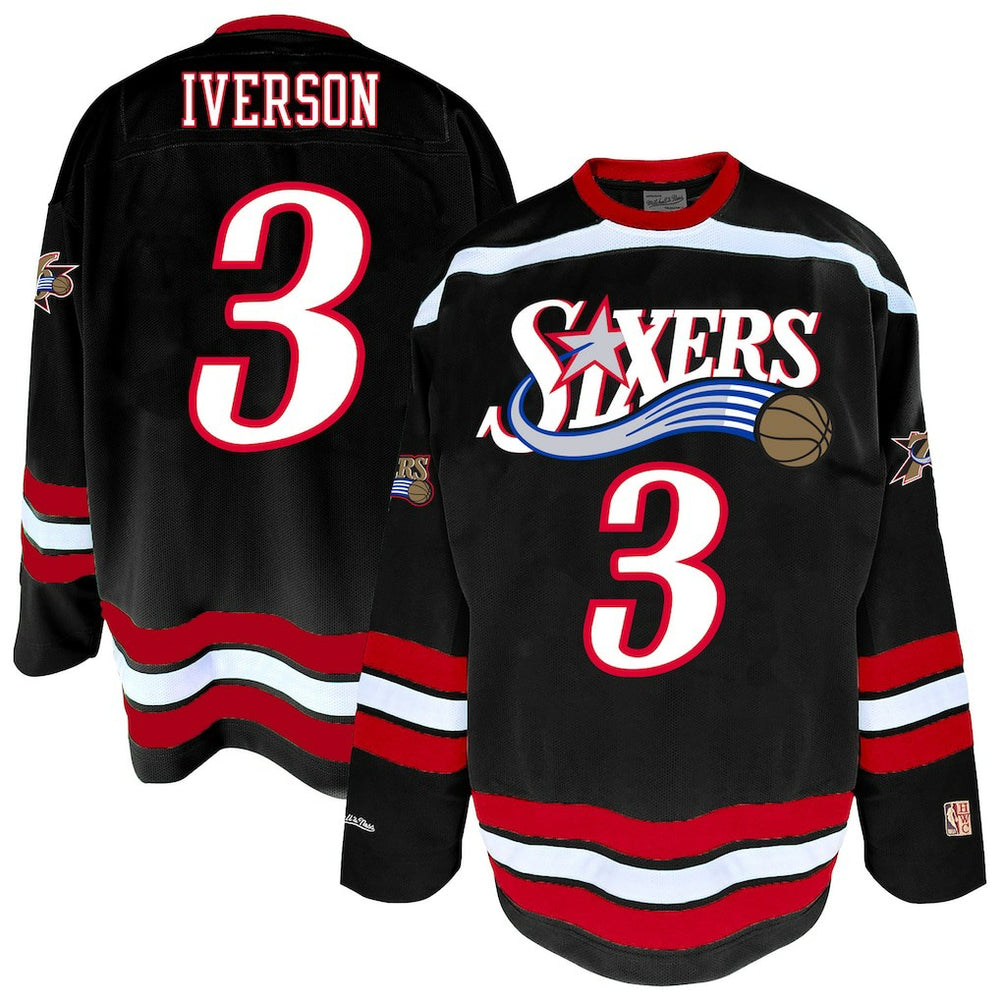 Black Allen Iverson Philadelphia 76ers Big & Tall NBA Hockey Jersey | NBA