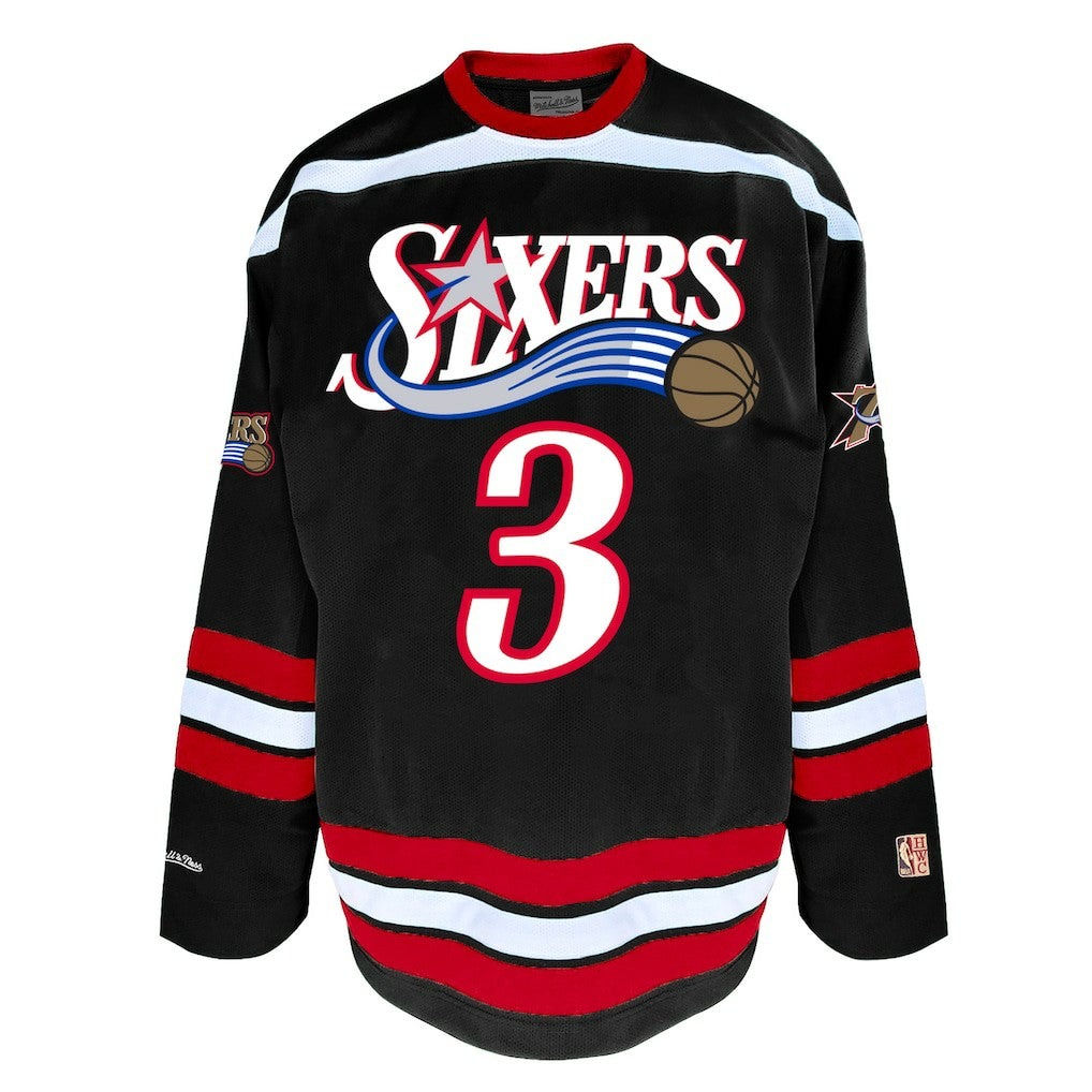Black Allen Iverson Philadelphia 76ers Big & Tall NBA Hockey Jersey | NBA