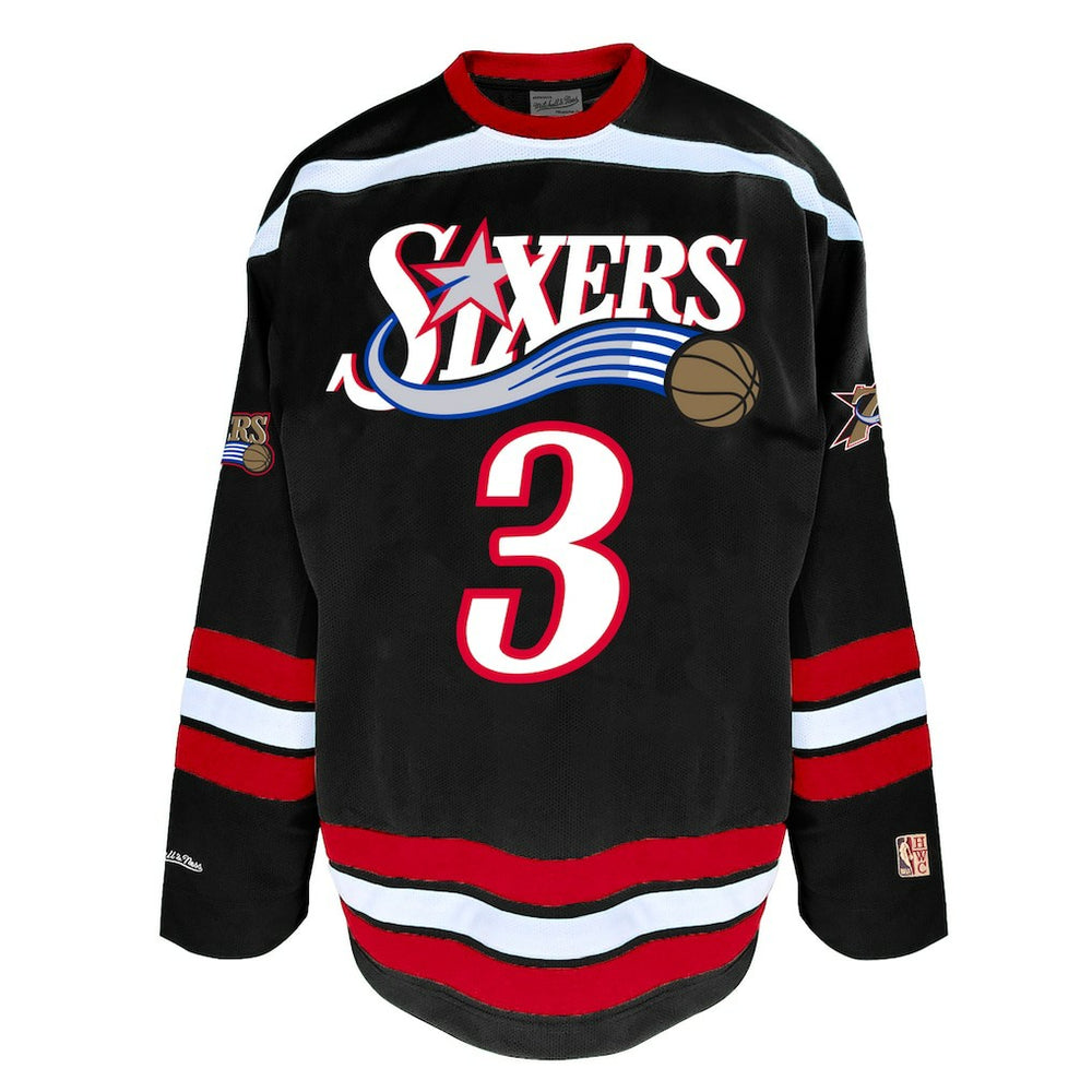 Black Allen Iverson Philadelphia 76ers Big & Tall NBA Hockey Jersey | NBA