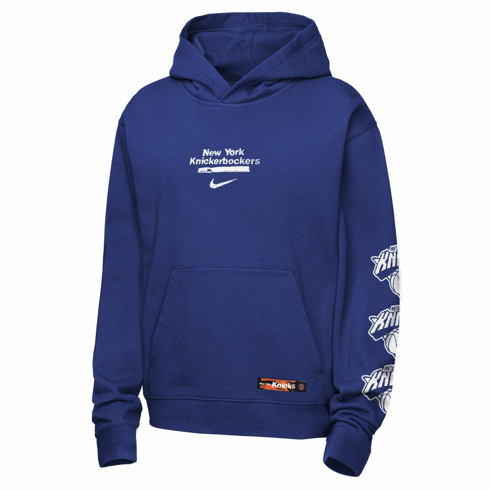 Blue New York Knicks Youth Courtside Club Premiere Hoodie | NBA