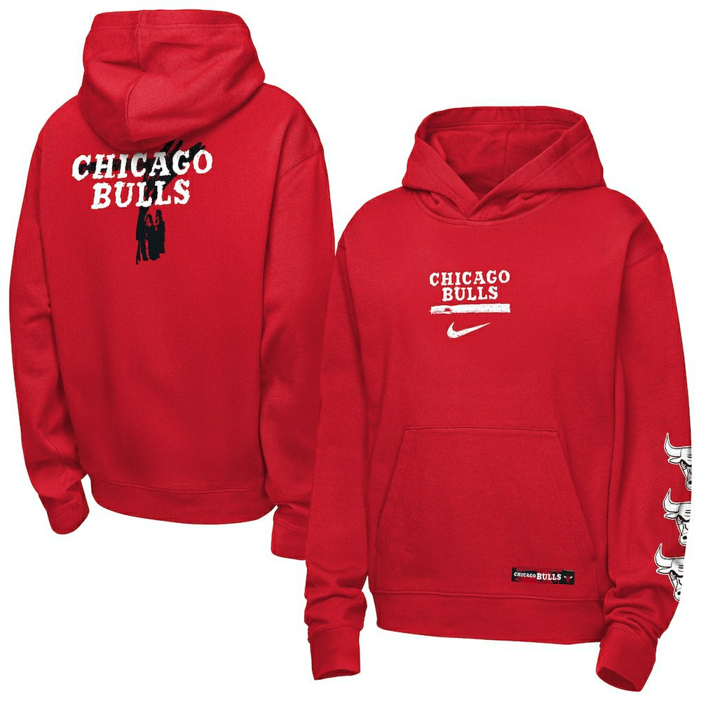 Red Chicago Bulls Youth Courtside Club Premiere Hoodie | NBA