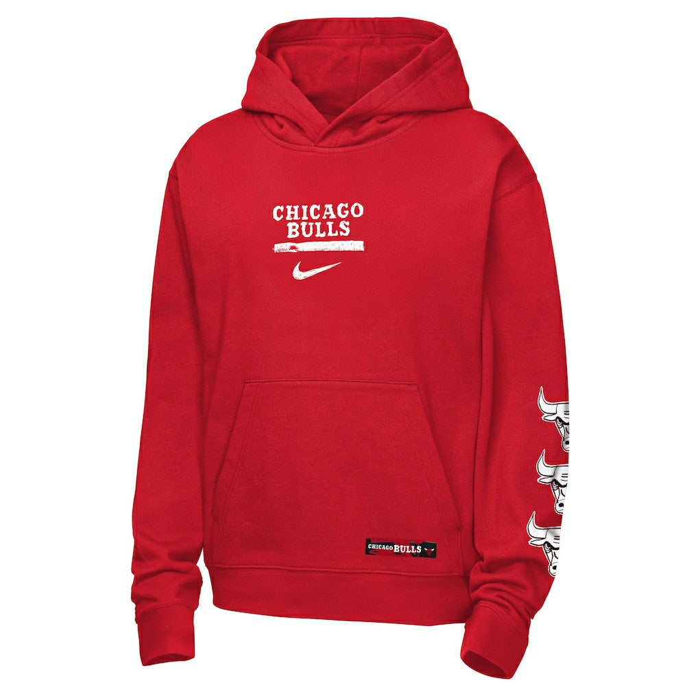 Red Chicago Bulls Youth Courtside Club Premiere Hoodie | NBA