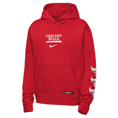 Red Chicago Bulls Youth Courtside Club Premiere Hoodie | NBA