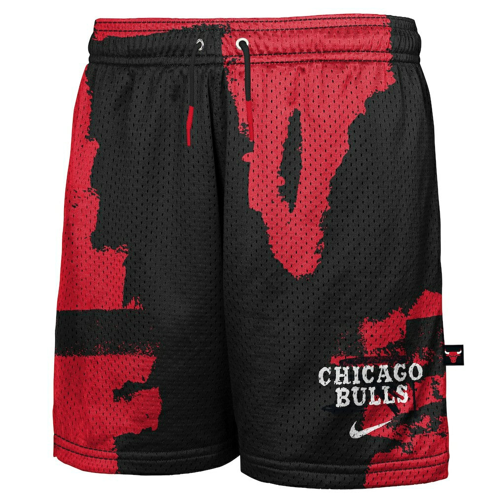 Black/Red Chicago Bulls Youth Courtside Pro Shot Dri-FIT Mesh Practice Shorts | NBA