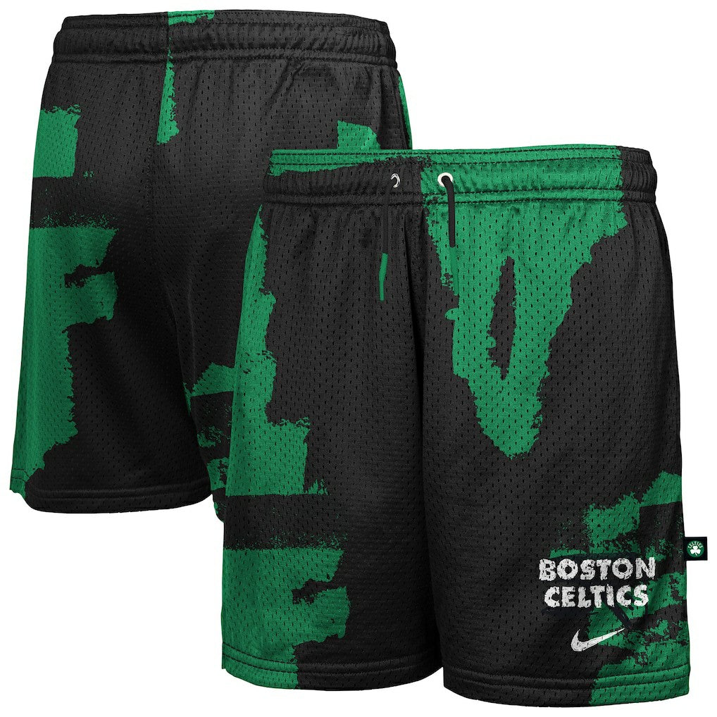 Black/Kelly Green Boston Celtics Youth Courtside Pro Shot Dri-FIT Mesh Practice Shorts | NBA
