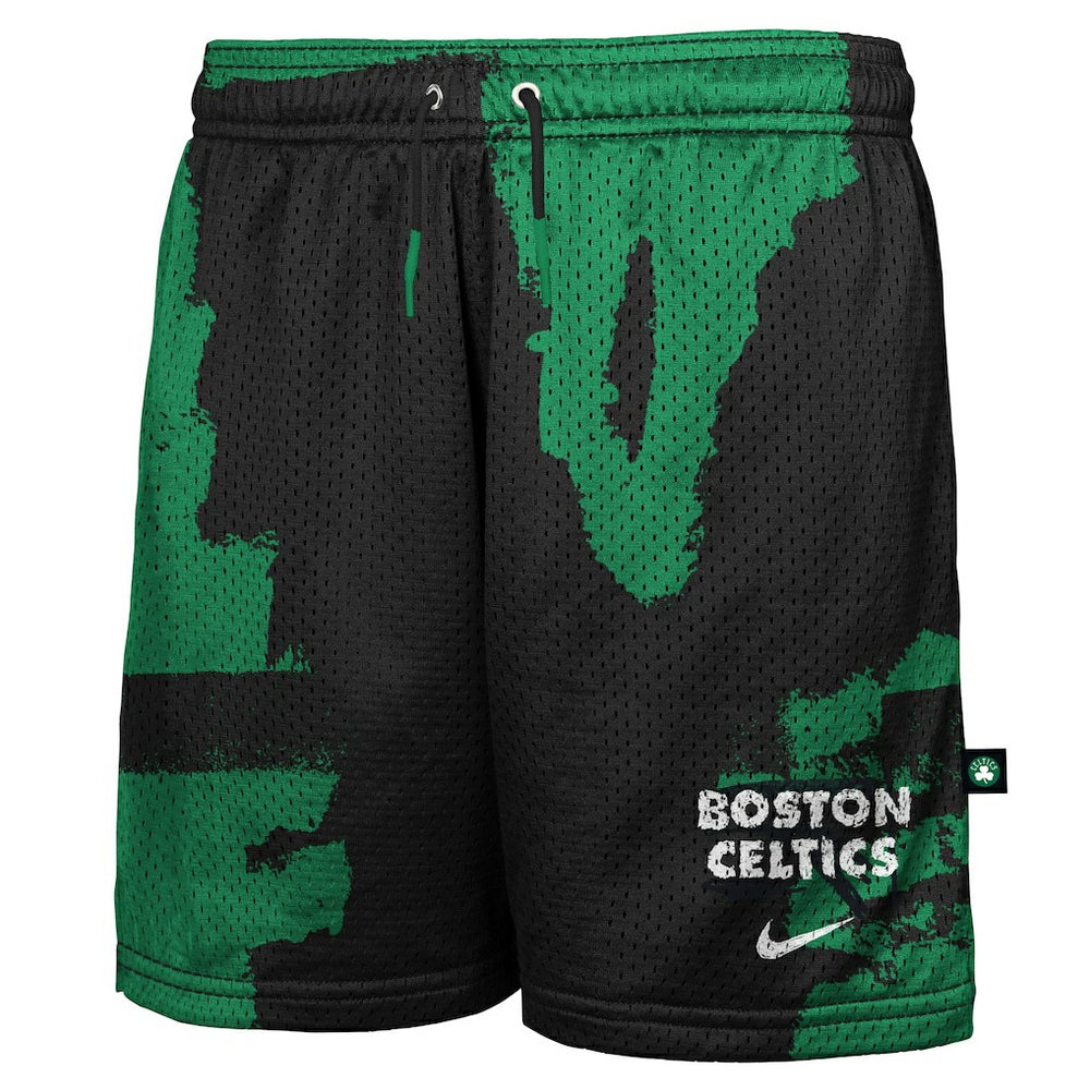 Black/Kelly Green Boston Celtics Youth Courtside Pro Shot Dri-FIT Mesh Practice Shorts | NBA