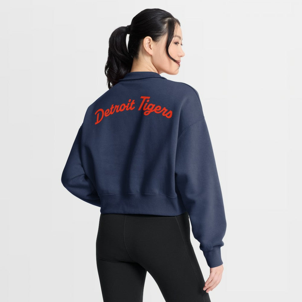 Detroit Tigers Nike Women's Primetime Phoenix Fleece Half-Zip Sweatshirt - MLB Sweatshirts