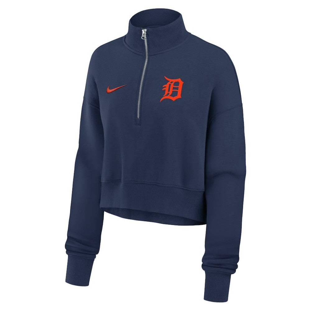 Detroit Tigers Nike Women's Primetime Phoenix Fleece Half-Zip Sweatshirt - MLB Sweatshirts
