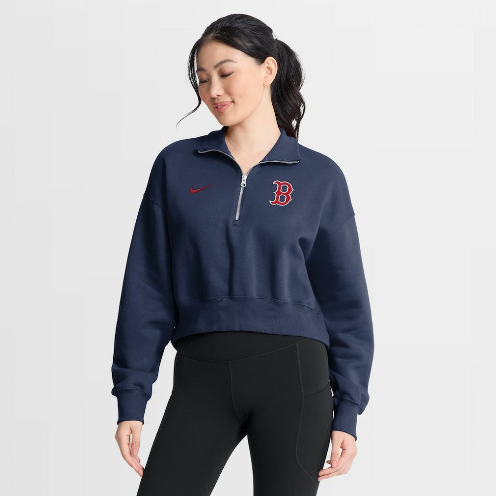 Boston Red Sox Nike Women's Primetime Phoenix Fleece Half-Zip Sweatshirt - MLB Sweatshirts