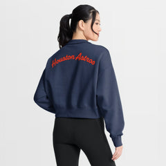Houston Astros Nike Women's Primetime Phoenix Fleece Half-Zip Sweatshirt - MLB Sweatshirts