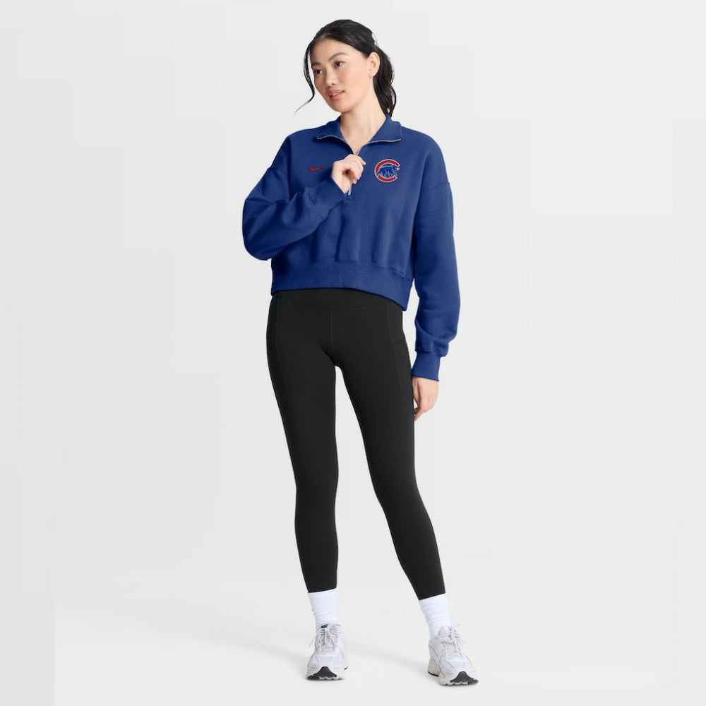 Chicago Cubs Nike Women's Primetime Phoenix Fleece Half-Zip Sweatshirt - MLB Sweatshirts