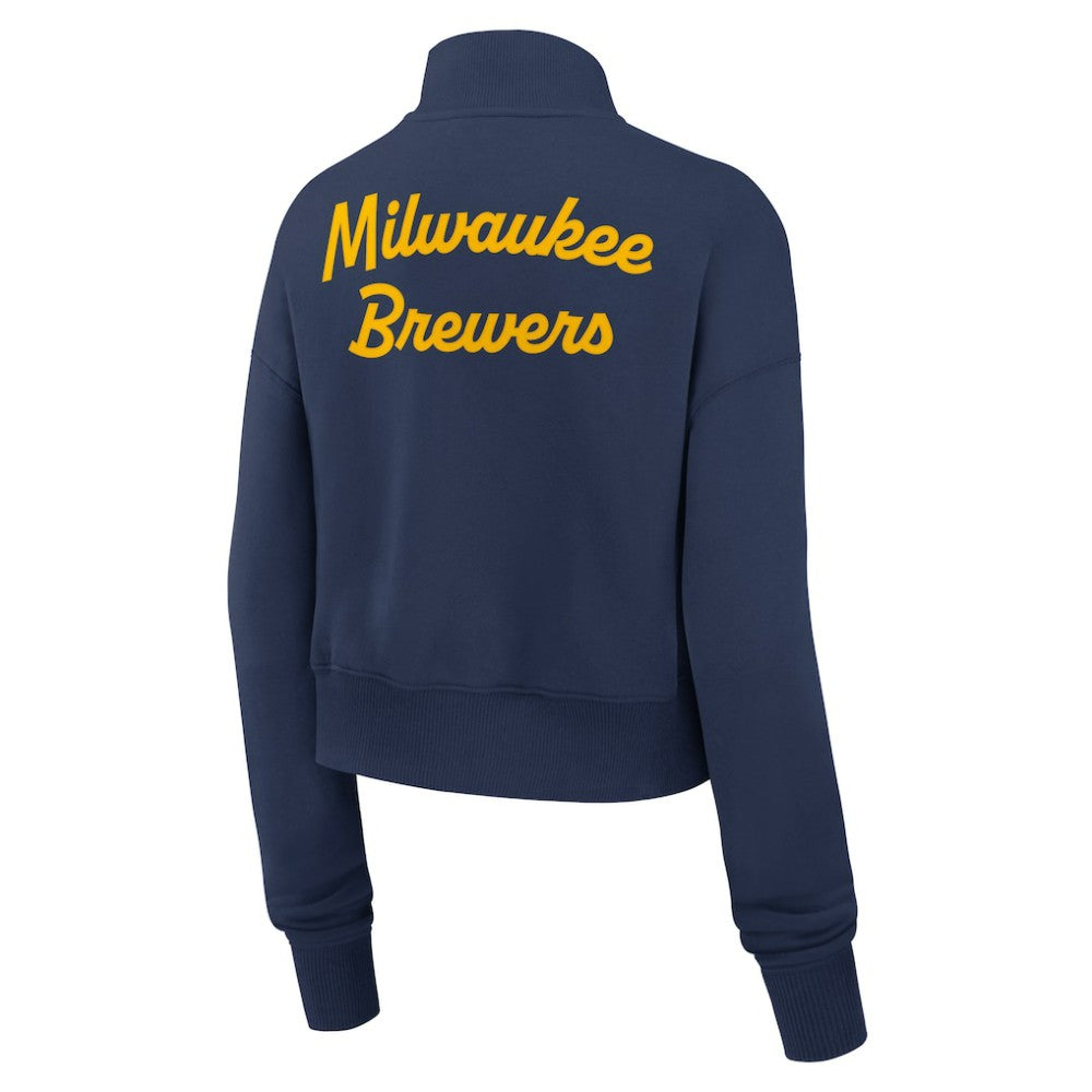 Milwaukee Brewers Nike Women's Primetime Phoenix Fleece Half-Zip Sweatshirt - MLB Sweatshirts