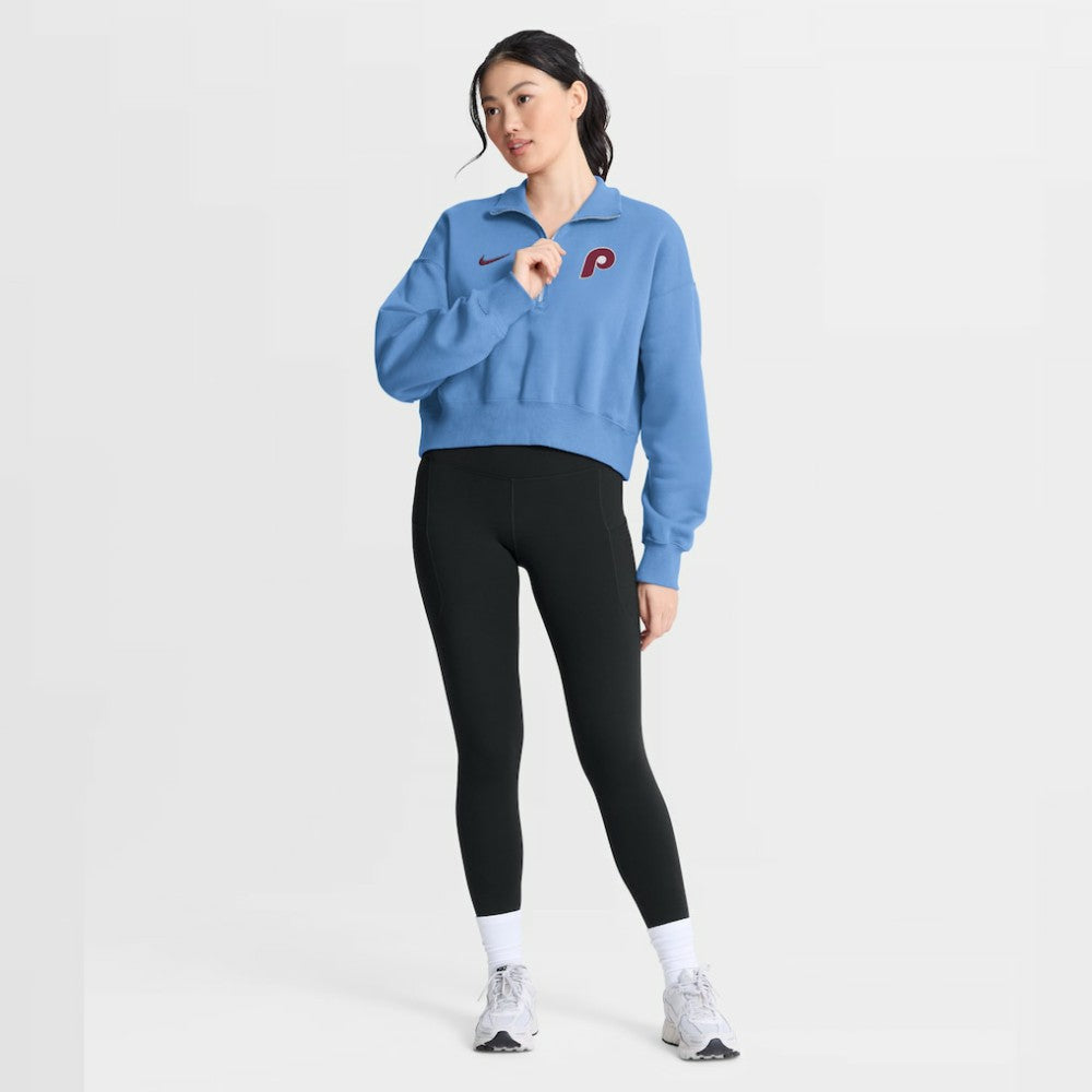 Philadelphia Phillies Nike Women's Primetime Phoenix Fleece Half-Zip Sweatshirt - MLB Sweatshirts