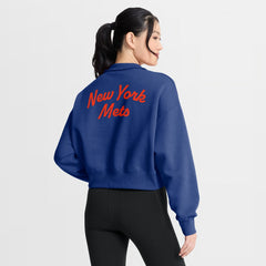 New York Mets Nike Women's Primetime Phoenix Fleece Half-Zip Sweatshirt - MLB Sweatshirts