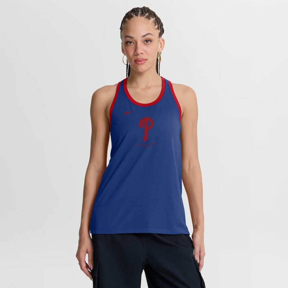 Philadelphia Phillies Nike Women's Tri-Blend Dri-FIT Racerback Tank Top - MLB Tanks