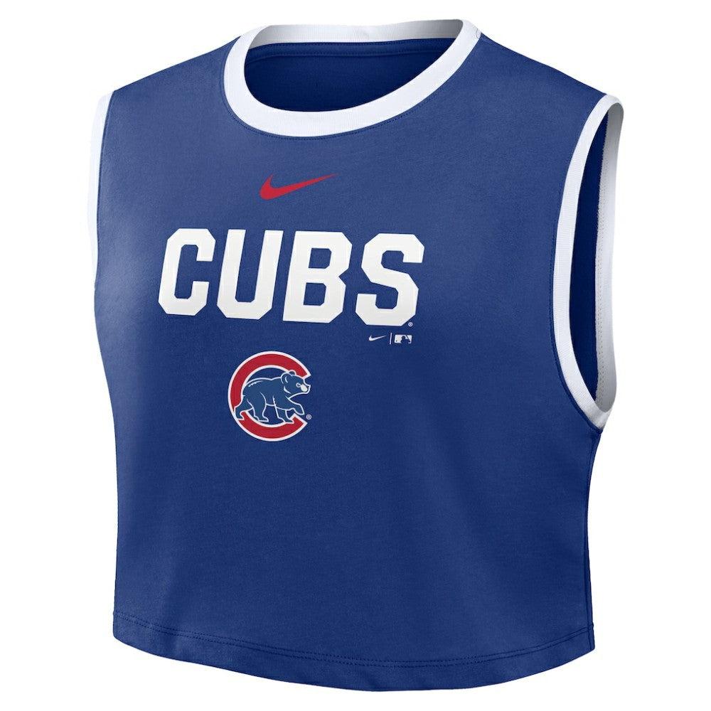 Chicago Cubs Nike Women's Primetime Loose Dri-FIT Cropped Tank Top - MLB Tanks