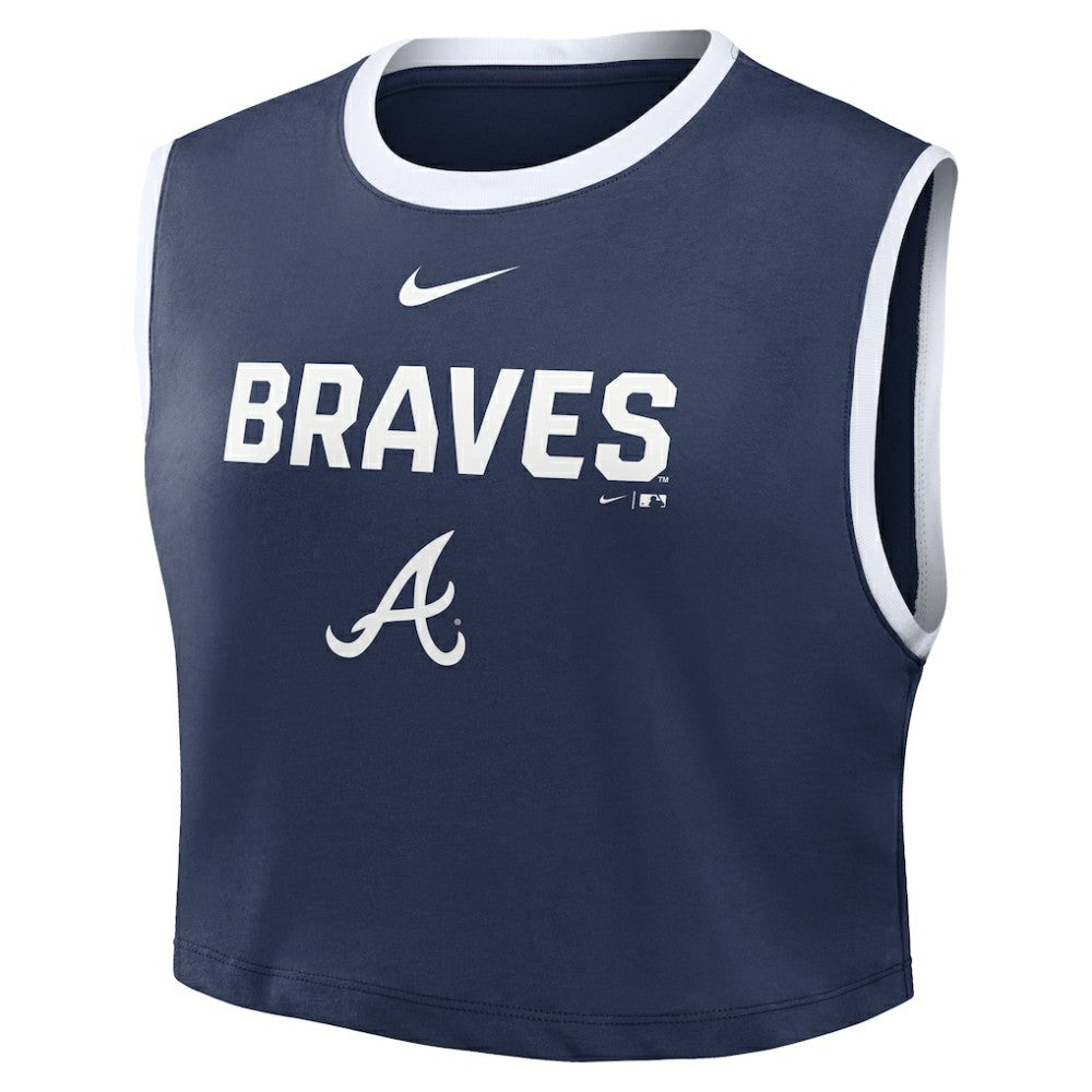 Atlanta Braves Nike Women's Primetime Loose Dri-FIT Cropped Tank Top - MLB Tanks