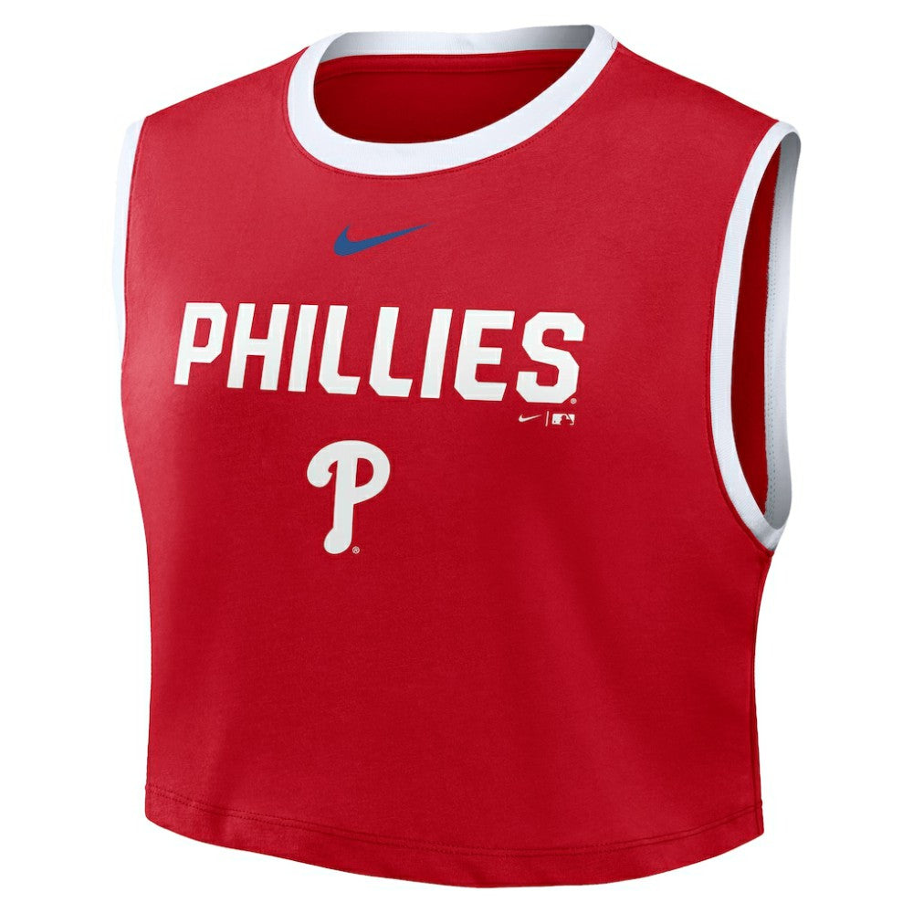 Philadelphia Phillies Nike Women's Primetime Loose Dri-FIT Cropped Tank Top - MLB Tanks