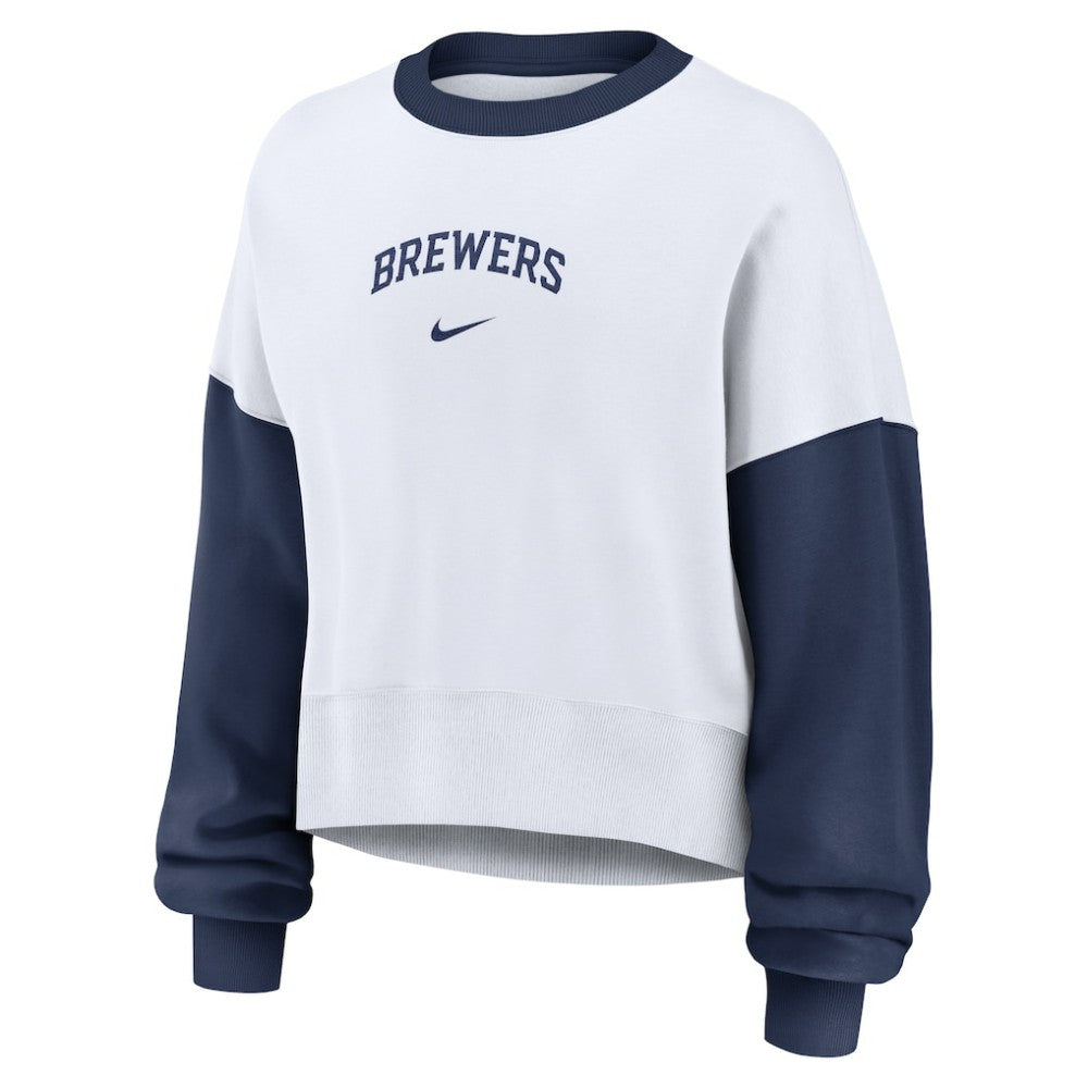 Milwaukee Brewers Nike Women's Oversized High Hip Fleece Sweatshirt - MLB Sweatshirts