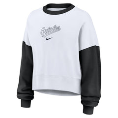 Baltimore Orioles Nike Women's Oversized High Hip Fleece Sweatshirt - MLB Sweatshirts