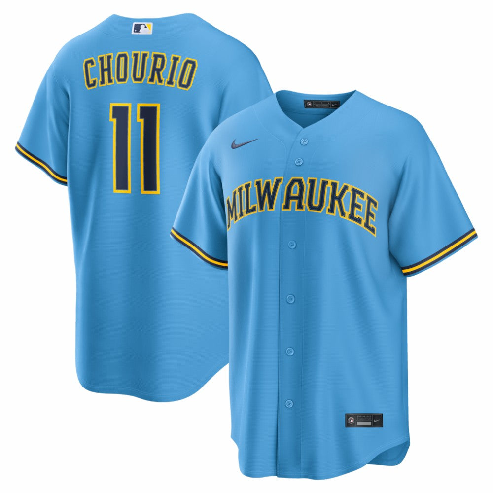 Jackson Chourio Milwaukee Brewers Nike Road Replica Jersey - MLB Jerseys