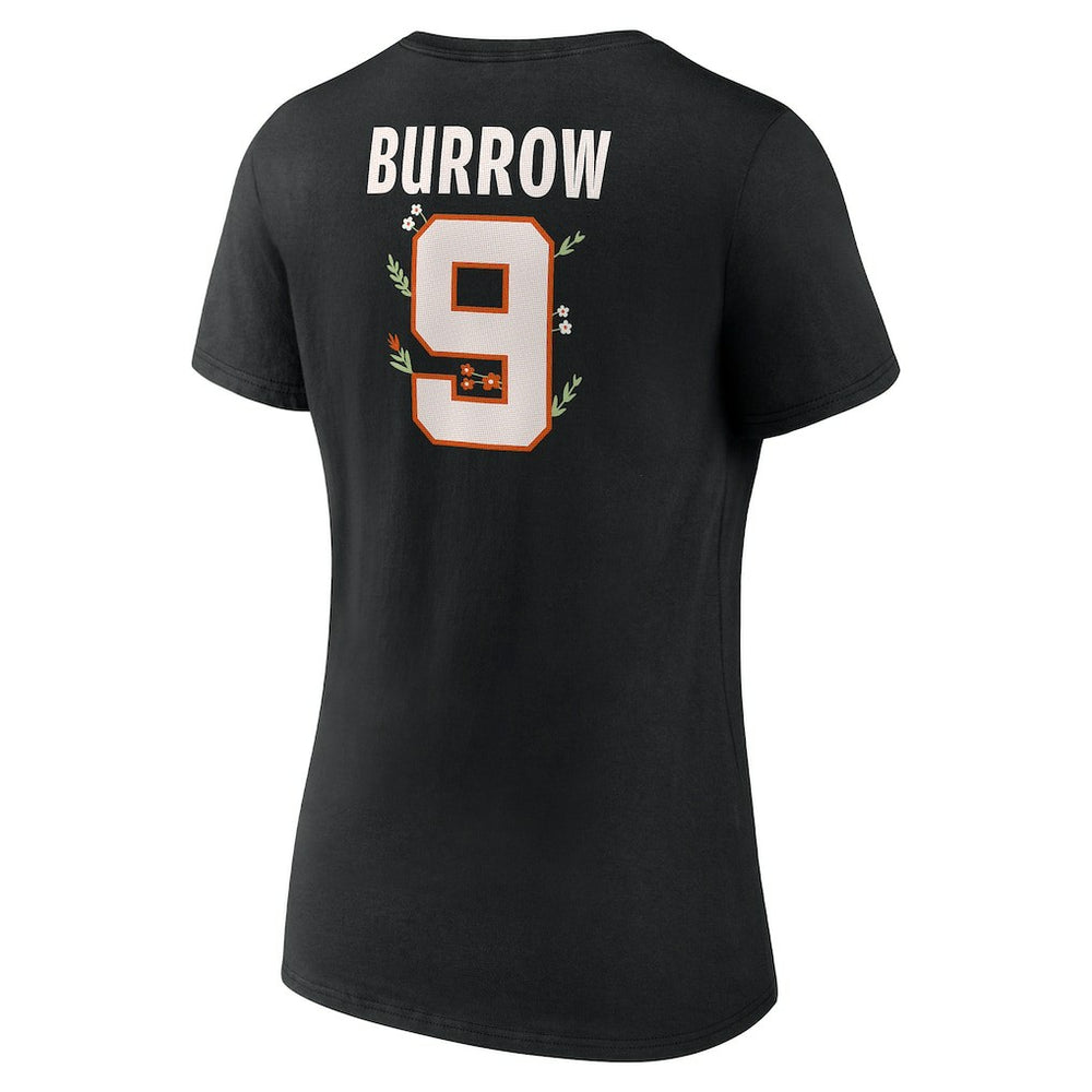 Cincinnati Bengals Joe Burrow  Women's Floral Name & Number V-Neck T-Shirt | NFL Online