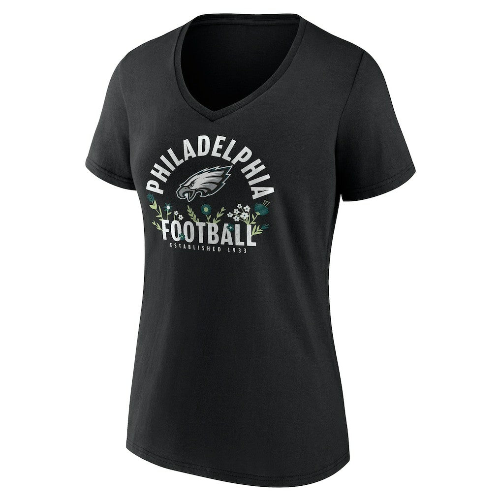 Philadelphia Eagles Saquon Barkley  Women's Floral Name & Number V-Neck T-Shirt | NFL Outlet