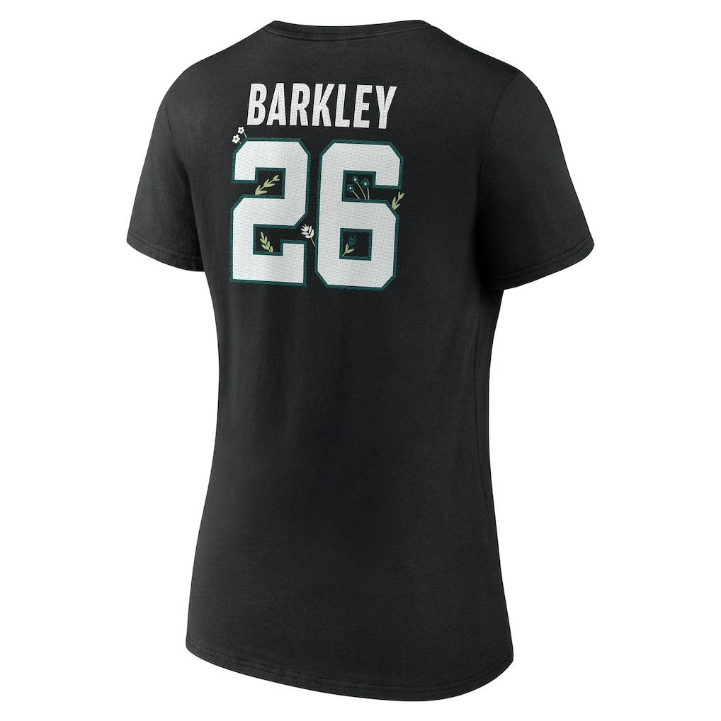 Philadelphia Eagles Saquon Barkley  Women's Floral Name & Number V-Neck T-Shirt | NFL Outlet