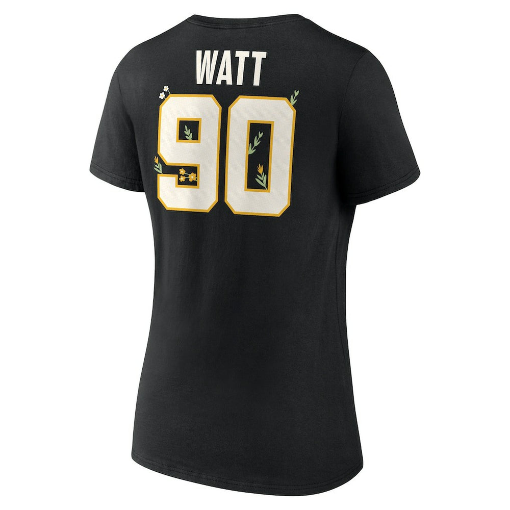 Pittsburgh Steelers T.J. Watt  Women's Floral Name & Number V-Neck T-Shirt | NFL Discount