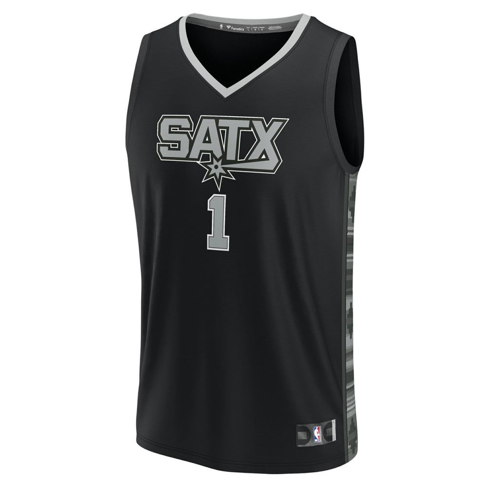 Black Victor Wembanyama San Antonio Spurs Fast Break Replica Player Jersey | NBA