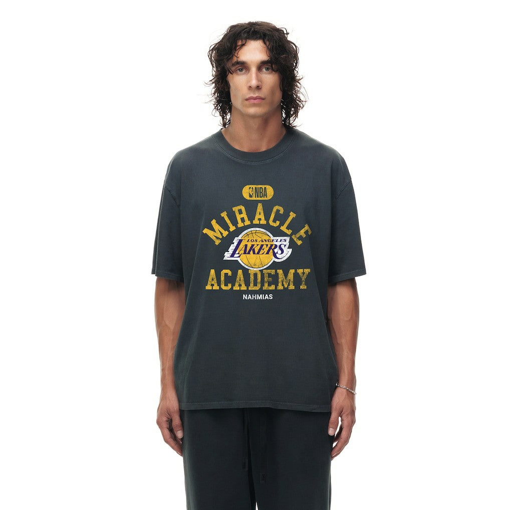 Heather Black Los Angeles Lakers Unisex Miracle Academy x NBA Collection Vintage Boxy T-shirt | NBA