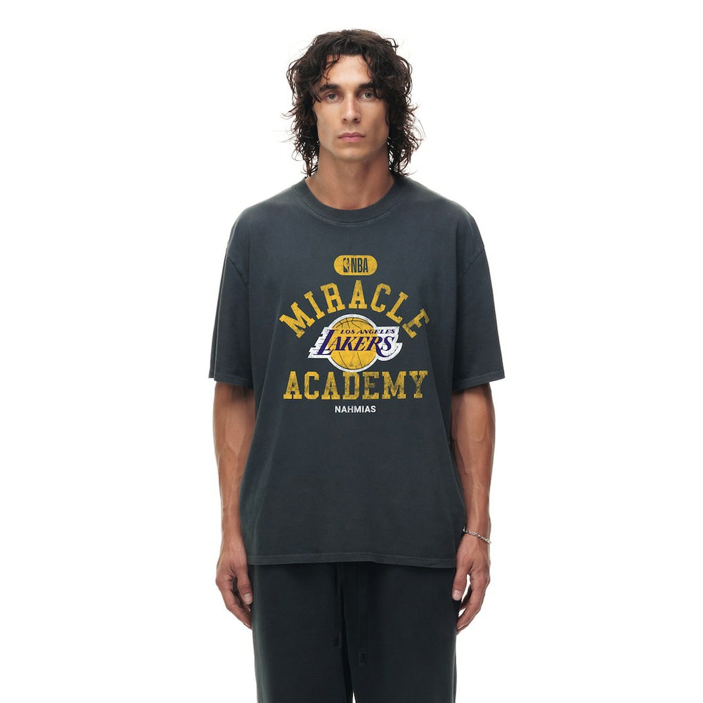 Heather Black Los Angeles Lakers Unisex Miracle Academy x NBA Collection Vintage Boxy T-shirt | NBA