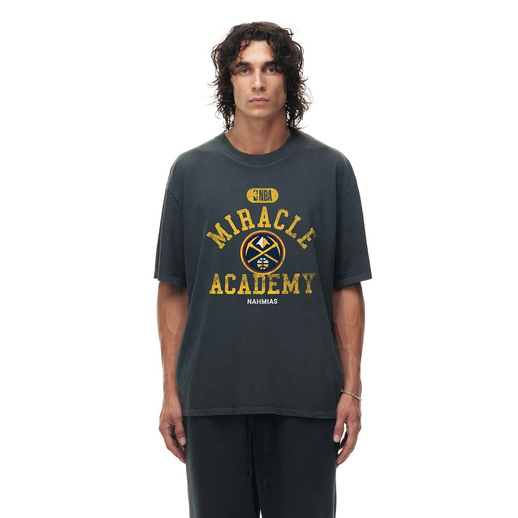 Heather Black Denver Nuggets Unisex Miracle Academy x NBA Collection Vintage Boxy T-shirt sale | NBA