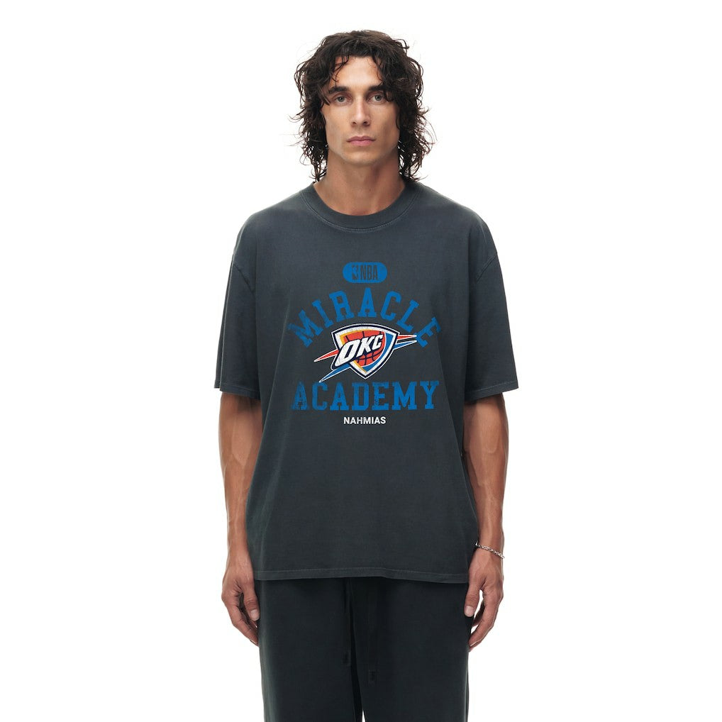 Heather Black Oklahoma City Thunder Unisex Miracle Academy x NBA Collection Vintage Boxy T-shirt | NBA