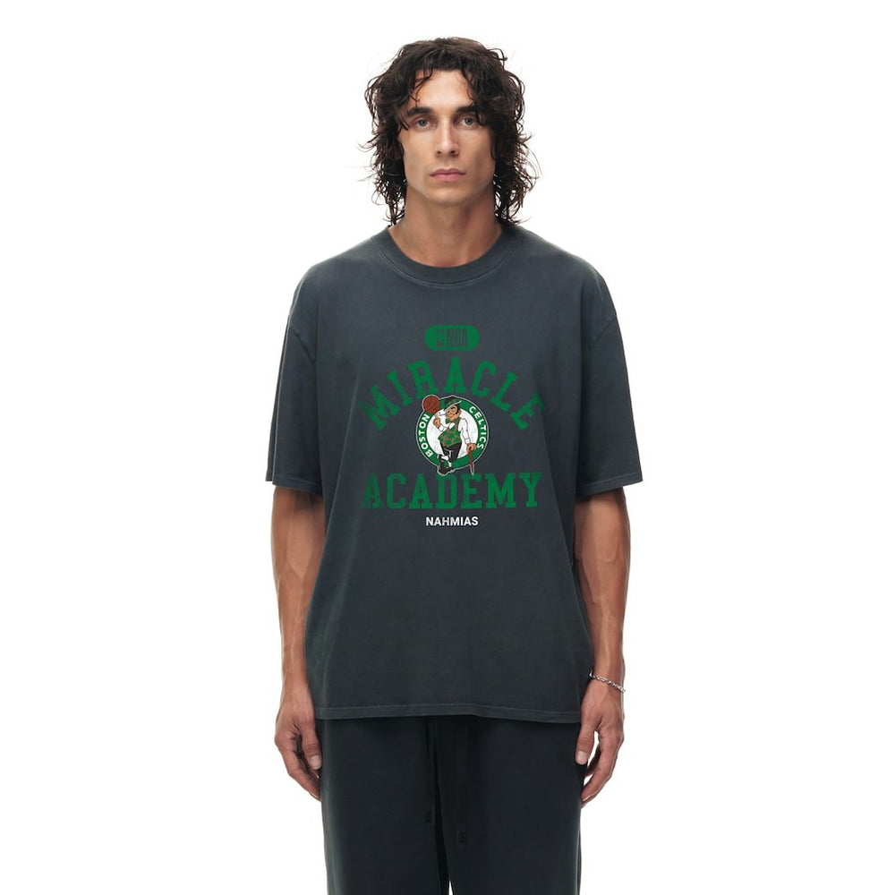 Heather Black Boston Celtics Unisex Miracle Academy x NBA Collection Vintage Boxy T-shirt | NBA