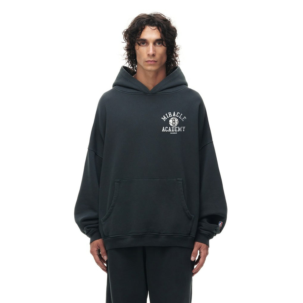 Heather Black Brooklyn Nets Unisex Miracle Academy x NBA Collection Vintage Sunfade Hoodie | NBA