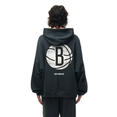 Heather Black Brooklyn Nets Unisex Miracle Academy x NBA Collection Vintage Sunfade Hoodie | NBA