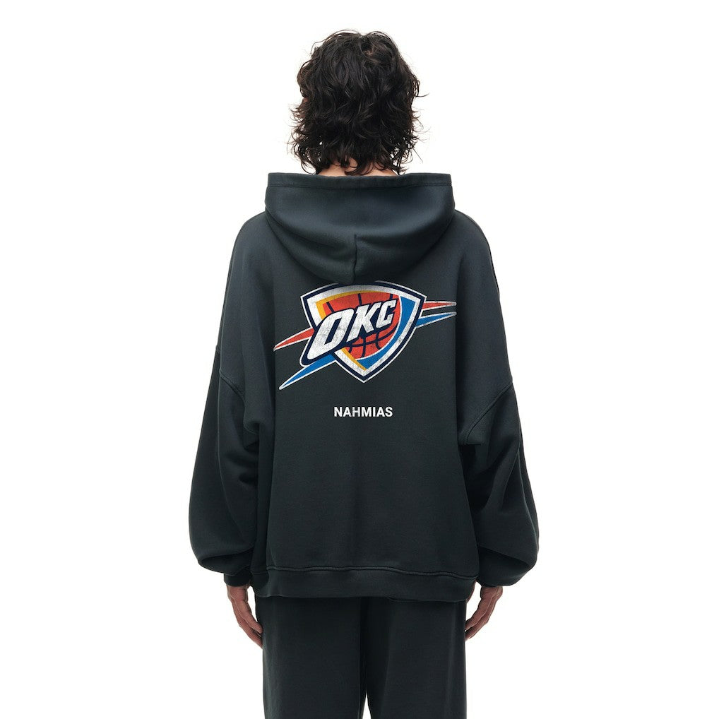 Heather Black Oklahoma City Thunder Unisex Miracle Academy x NBA Collection Vintage Sunfade Hoodie | NBA