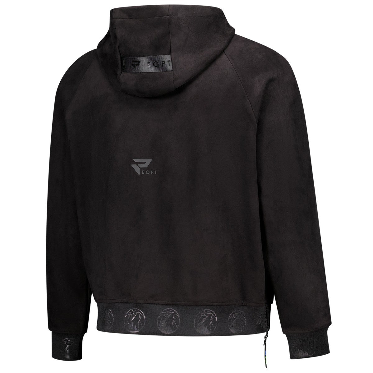 Black Minnesota Timberwolves Protege Eco-Friendly Functional Suede Fashion Tonal Hoodie | NBA