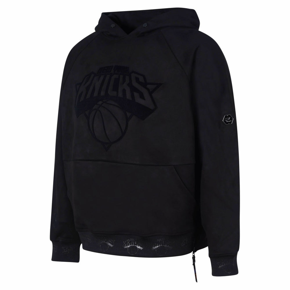 Black New York Knicks Protege Eco-Friendly Functional Suede Fashion Tonal Hoodie | NBA