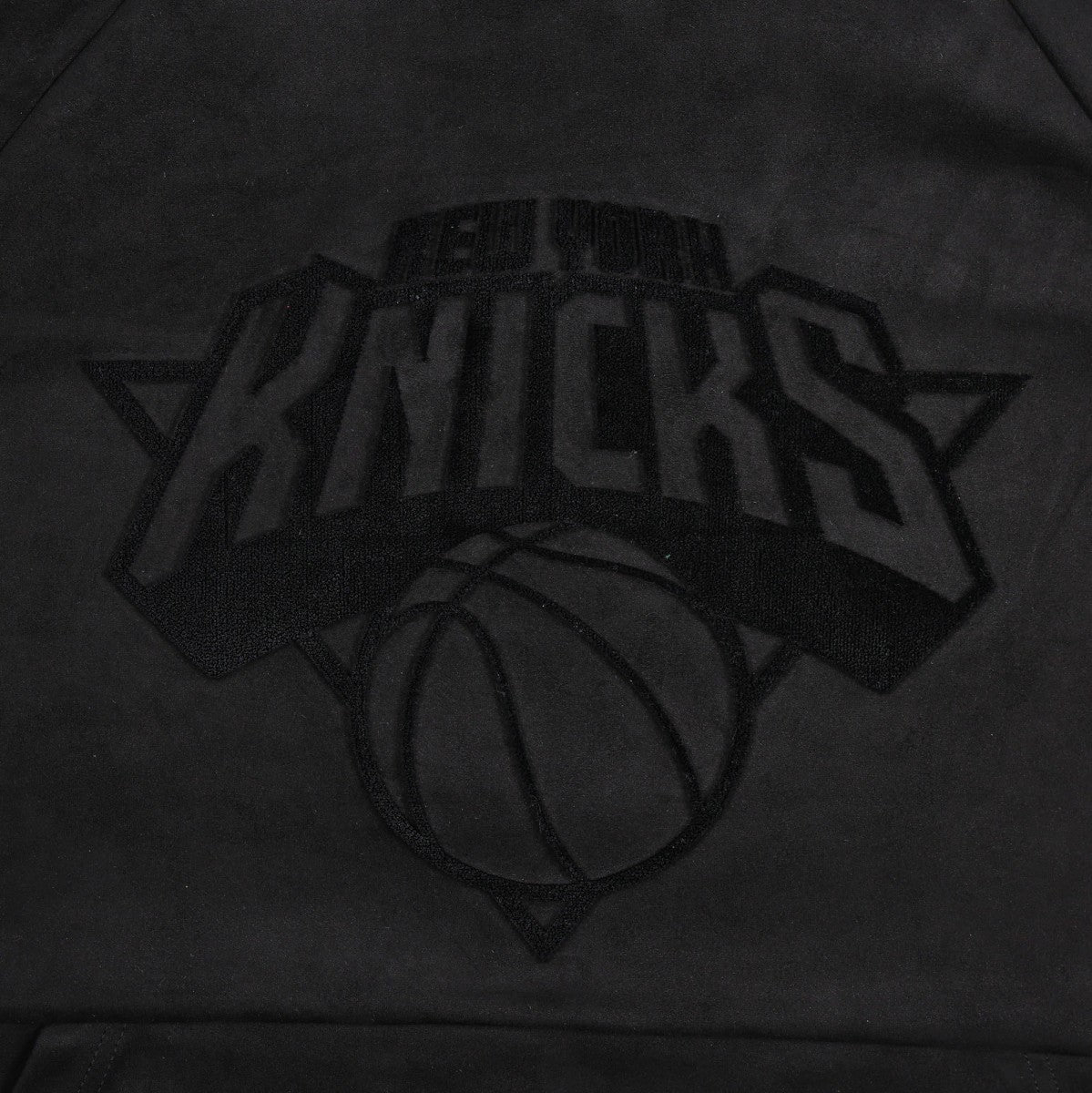 Black New York Knicks Protege Eco-Friendly Functional Suede Fashion Tonal Hoodie | NBA