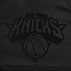 Black New York Knicks Protege Eco-Friendly Functional Suede Fashion Tonal Hoodie | NBA