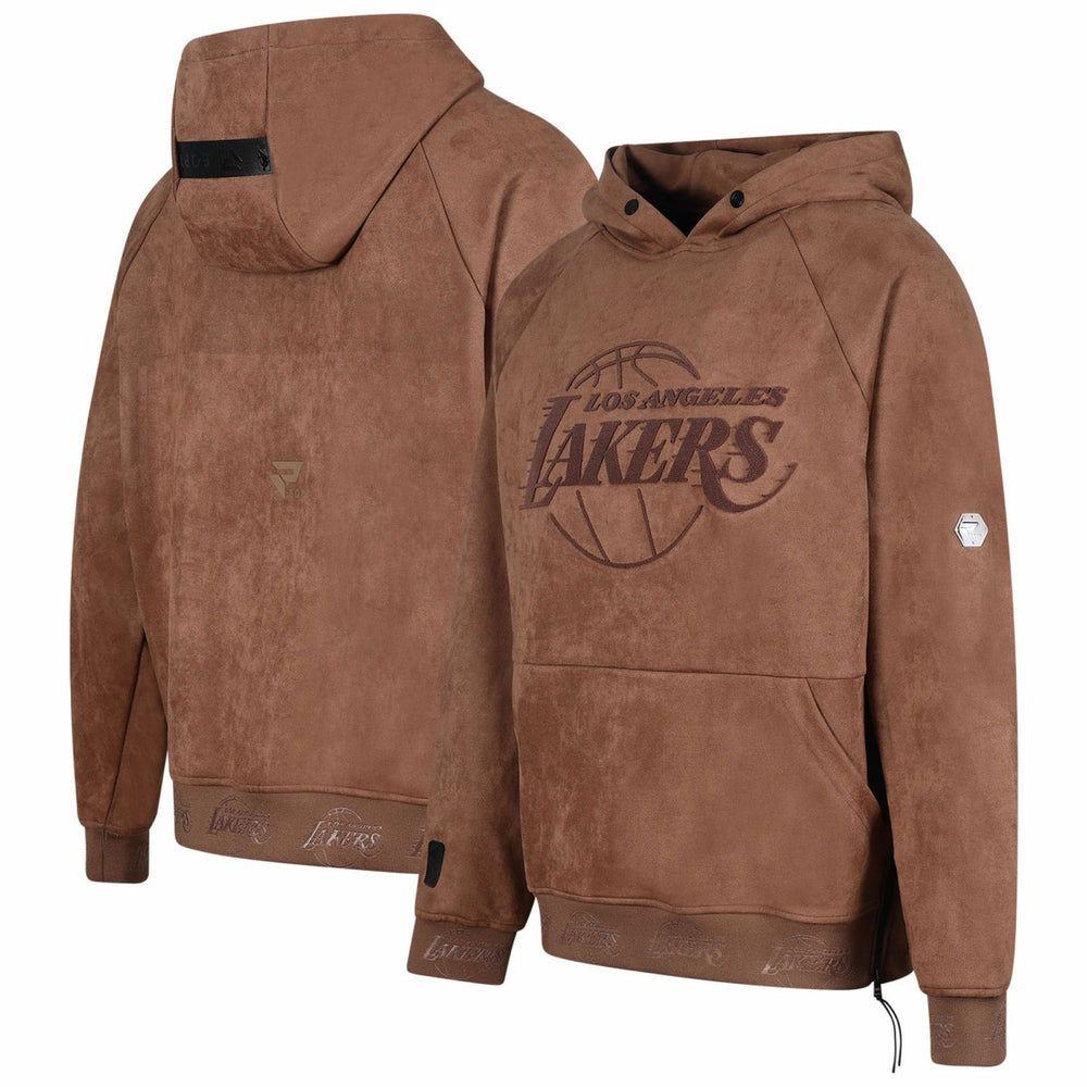 Brown Los Angeles Lakers Protege Eco-Friendly Functional Suede Fashion Tonal Hoodie | NBA
