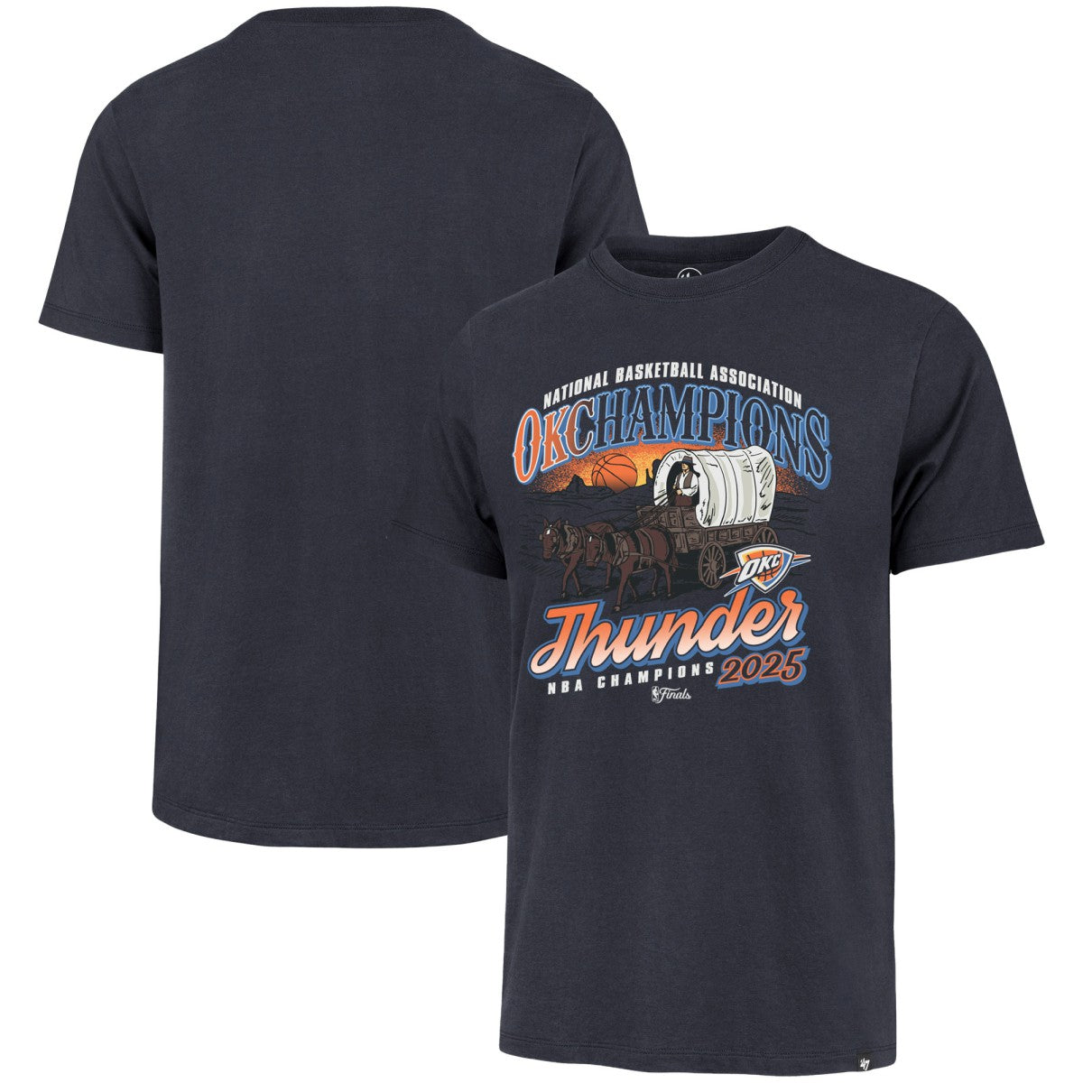 Navy Oklahoma City Thunder '47 2025 NBA Finals Champions Hometown Local Franklin T-Shirt | NBA